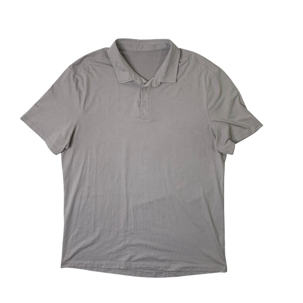 Lululemon Shirt Mens XL Pewter Moisture Wicking Performance Polo Activewear Golf